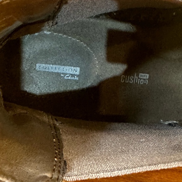 🌟HP🌟Clarks Taupe Suede Chelsea Boots Rubber Sole 10.5 - Picture 6 of 13